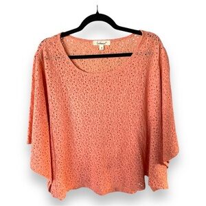 Anthropologie Testament Coral Dolman Sleeved Style Cotton Blend Floral E…